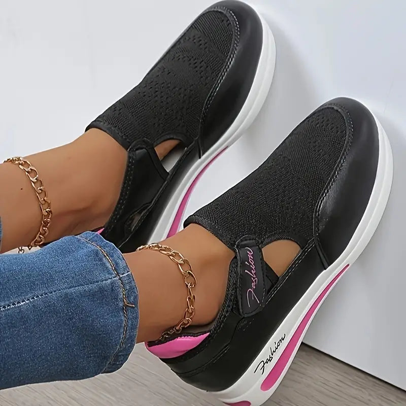 Fashion - Zapatillas de plataforma con diseño casual