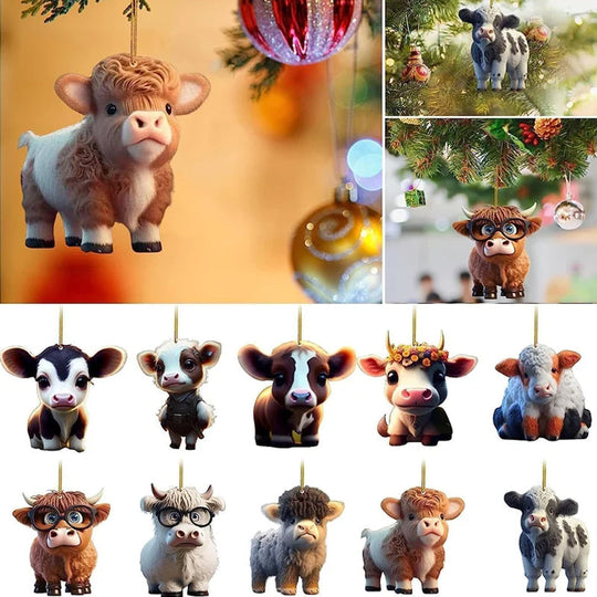 Cow Christmas - Adorno decorativo de vacas (Set x 10)