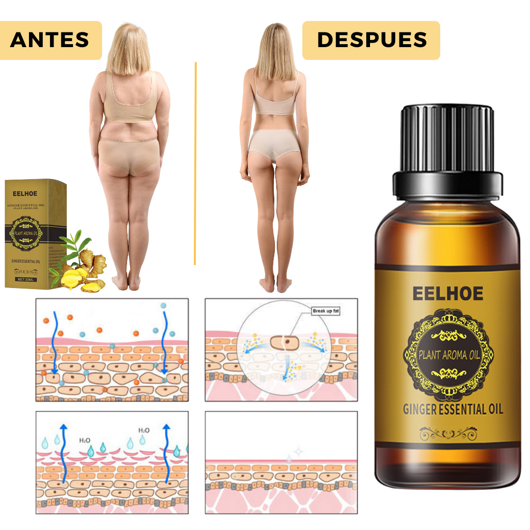 (LLEVA 2x1)🎁 GINGER OIL™ DRENAJE ABDOMINAL + PÉRDIDA DE PESO + MASAJE LINFÁTICO