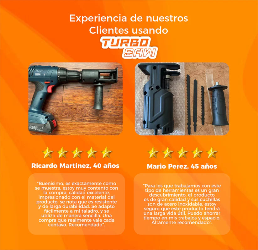 TurboSaw - Adaptador De Sierra Portátil Para Taladro + 3 Tipos de hojas intercambiables