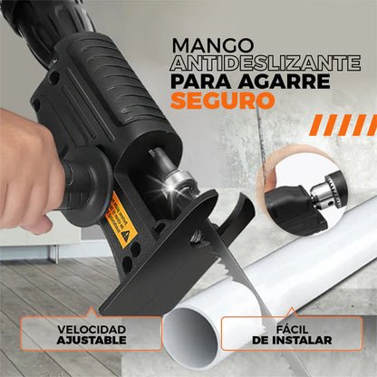 TurboSaw - Adaptador De Sierra Portátil Para Taladro + 3 Tipos de hojas intercambiables