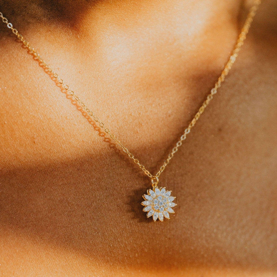 Collar giratorio de girasol + 🎁¡ANILLO DE GIRASOL OBSEQUIO!🎁